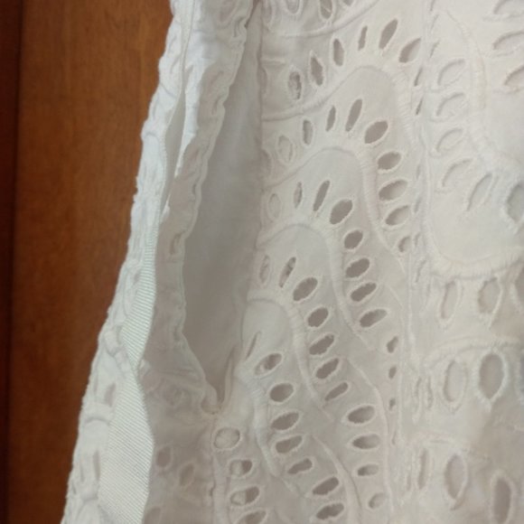 FABRIZIO LENZI EYELET WHITE LACE LINED  WRAP SKIRT SPORTY ATHLETIC CASUAL - Picture 15 of 16